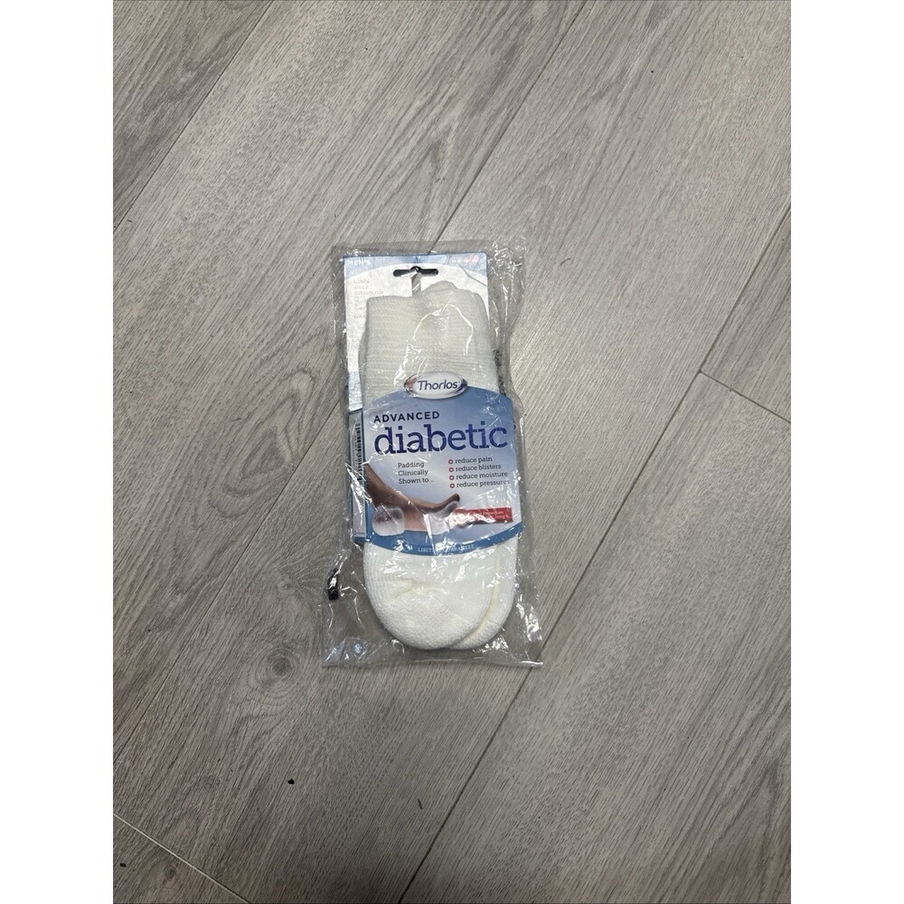 THORLOS Advanced Diabetic Women' s Single Pair Crew Socks White 5-9 Medium New